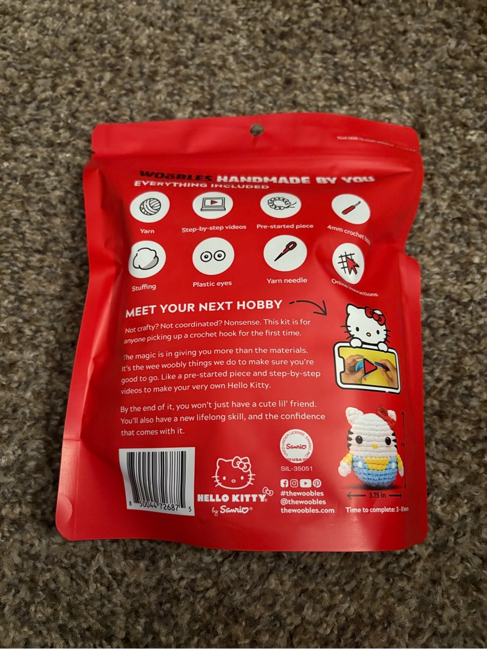 Hello Kitty Crochet Kit - The Woobles - Picture 4 of 5
